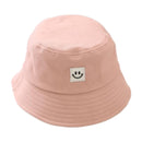 2020 nuevos sombreros de cubo para niños con etiqueta de cara sonriente, gorras de estilo simple a juego, sombrero de Bob para niños, sombrero de sol a la moda de verano