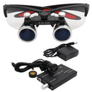 Dental Loupes Dental Magnifier Dental Lab Medical Loupes Magnification Binocular 2.5/3.5x420 Headlight Headlamp 5W Set Metal Box