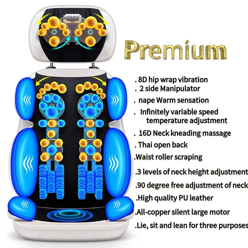 Electric Vibrating Full Body Massage Cushion Neck Back Waist Hip Leg Massage Chair Heating Massage Muscle Stimulator massager