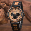 BOBO BIRD Wooden Watch Men Stopwatch Chronograph Luxury Stylish Show Date Wood Quartz Wristwatch Male Timepieces In Gift Box OEM