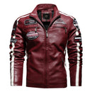 New Motorcycle Jacket For Men In Autumn/Winter  Fashion Casual Leather Embroidered Aviator Jacket In Winter Velvet  Pu Jacke