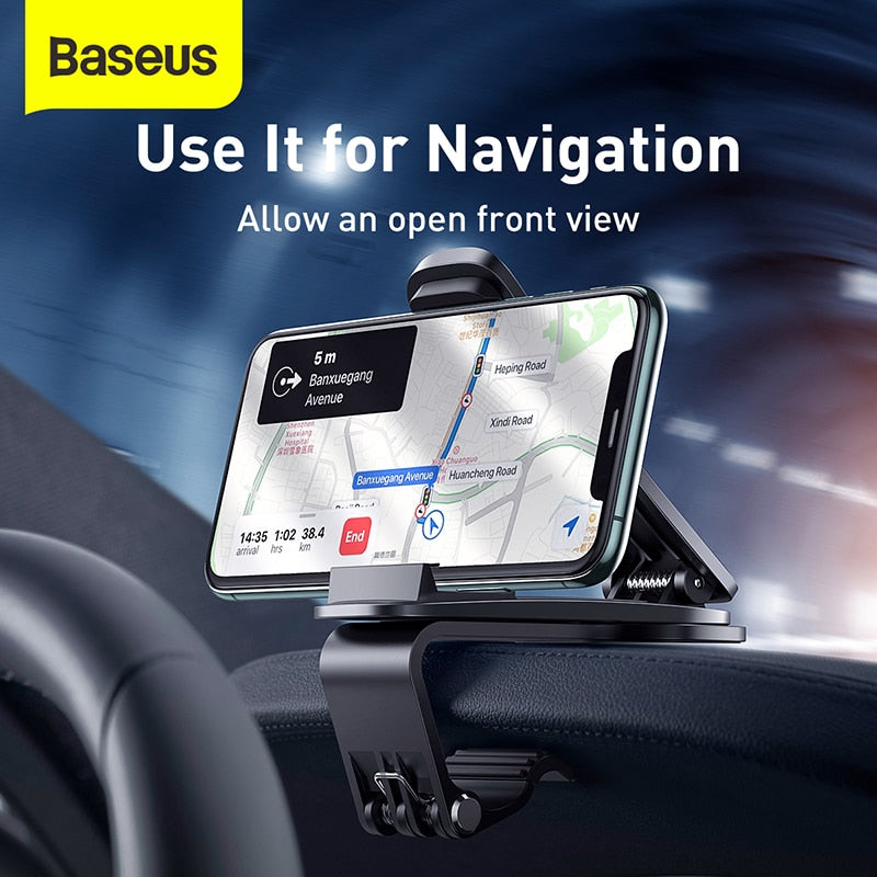 Baseus Autotelefonhalter 360-Grad-GPS-Navigation Armaturenbrett-Telefonhalterständer im Auto für Universal-Telefonclip-Halterung