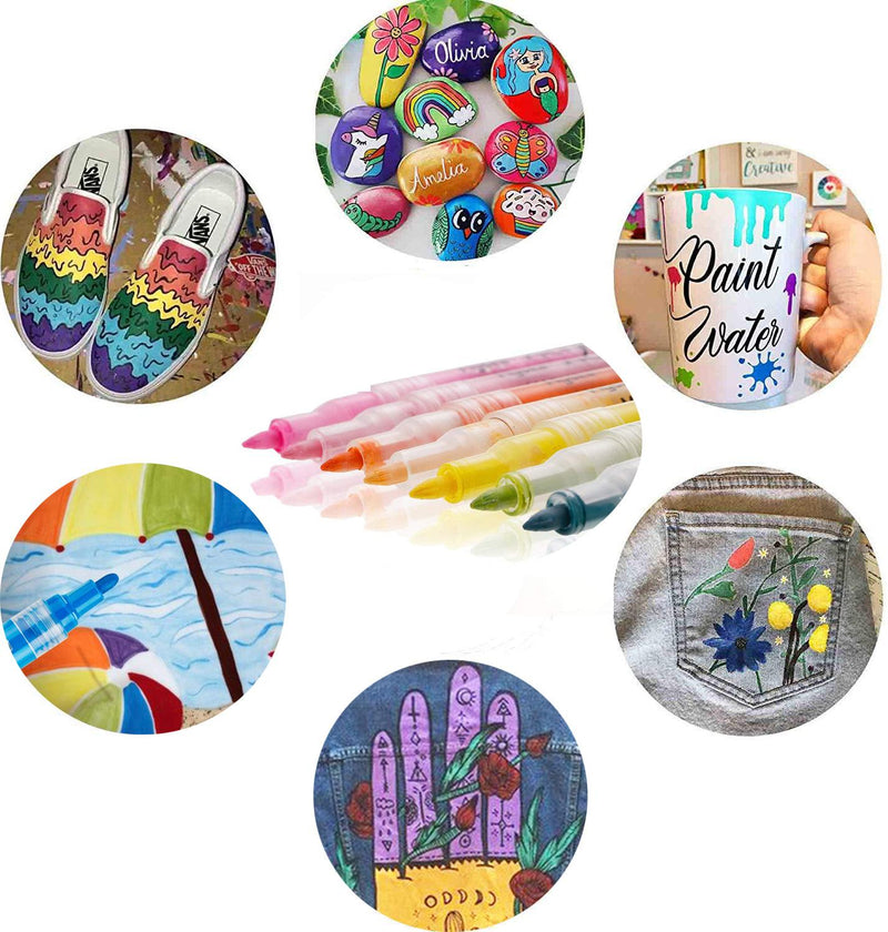 Acrylic Paint Pens Waterproof Acrylic Marker Pens Set, 15/24 Colors Acrylic Pens for DIY Rock, Stone, Ceramic, Glass, Mugs, Wood