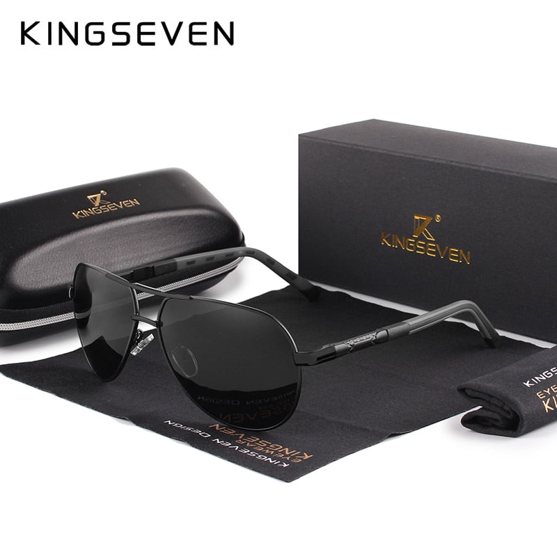 KINGSEVEN Men Vintage Aluminum Polarized Sunglasses Classic Brand Sun glasses Coating Lens Driving Eyewear For Men/Women