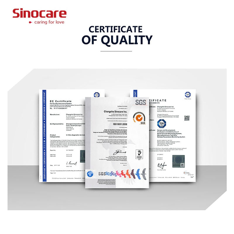 Sinocare Safe AQ UG mg/dL medidor de glucosa en sangre y ácido úrico y tiras de glucosa/úrico para diabéticos, medidor de glucosa para gota, paquete múltiple