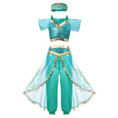 MUABABY Arabian Princess Dress Up Girl Aladdin Fancy Costume Children Photography Halloween Party Outfit Clothes