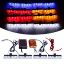 Grill Car Police LED Light Strobe Red Blue Emergency  Remote Wireless Control Flash Signal Fireman Beacon Warning Lamp