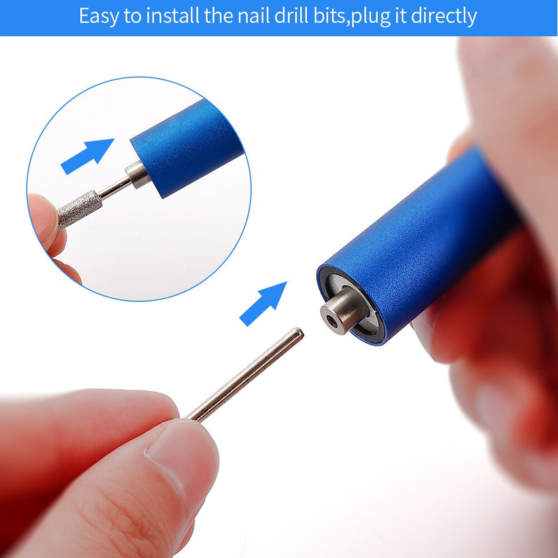Electric Mini Nail Drill Pen Machine 12000rpm Portable Nail Drill Pen LED Light Manicure Pedicure Nail Polisher Grinding Device