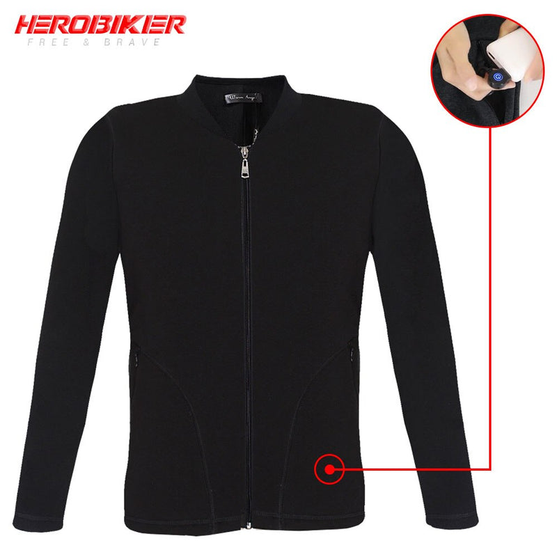 Chaqueta de motocicleta HEROBIKER Otoño Invierno mantener caliente USB infrarrojos chaqueta de calefacción eléctrica Moto ropa térmica chaqueta de montar