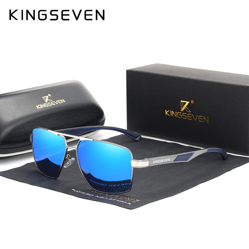 KINGSEVEN Brand 2022 New Polarized Men Sunglasses Square Aluminum Frame Male Sun Glasses Driving Fishing Eyewear Zonnebril N7719