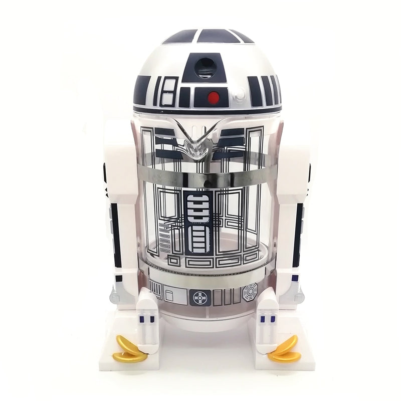 Free Shipping R2D2 Robot Shape Water Kettle 960ML Glass French Press Creative Tea Pot Best Choice Gift Color Box Packaging