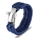 Outdoor Camping Stainless Steel Bracelet Men Paracord Parachute Rope Wristband Survival Bracelet Homme Handmade Braided Jewelry
