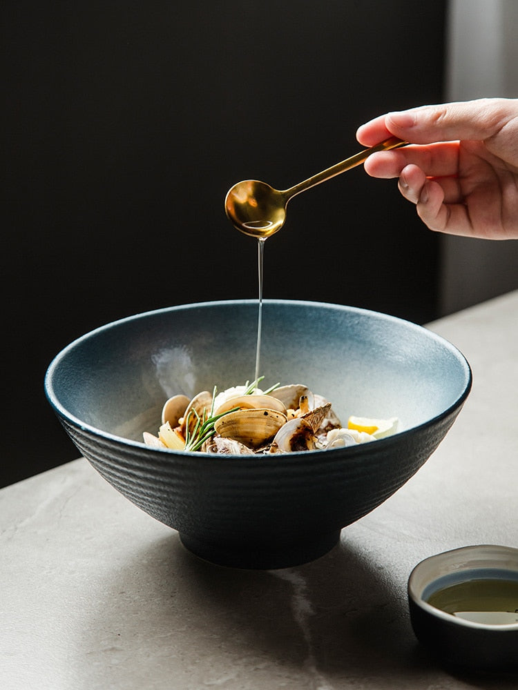 Cuenco de Ramen japonés, cuenco de cerámica para el hogar, ensaladera, vajilla de restaurante de especialidad creativa