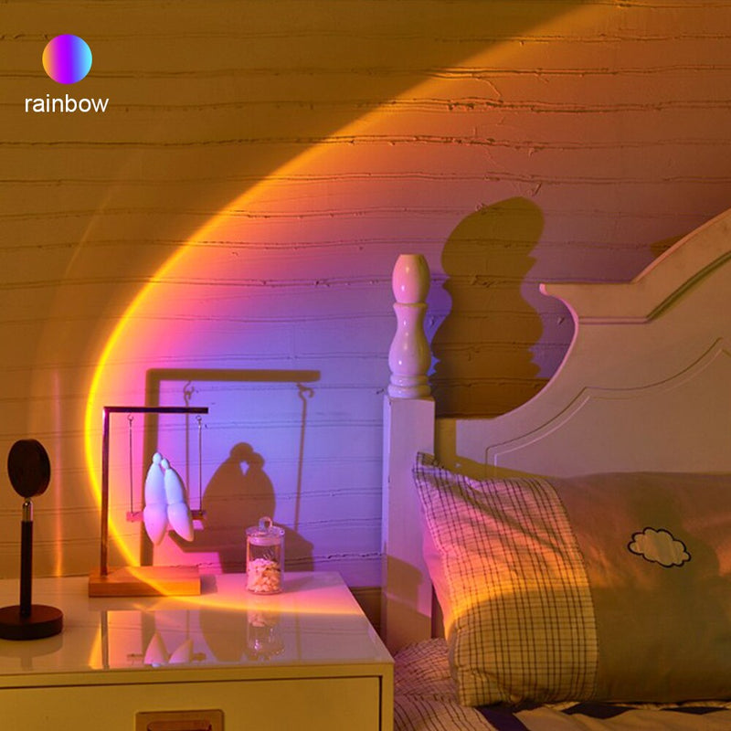 Sonnenuntergangs-Projektionslampe, USB-Anschluss, 180 ° drehbare LED-Projektorlampe, für die Schaffung von Selfie-Atmosphäre im Schlafzimmer