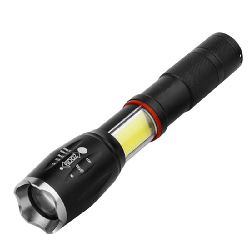 LED 8000 Lumens T6 Handheld Tactical Flashlight  COB Lantern Magnetic 6 Modes Water Resistant For Telescopic Focusing Work Light