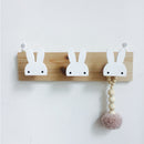 Kids Room Decorative Wooden Hooks White Bunny Dinosaur Natural Wood Hooks For Baby Boys Kids Nursery Room Storage Decoration