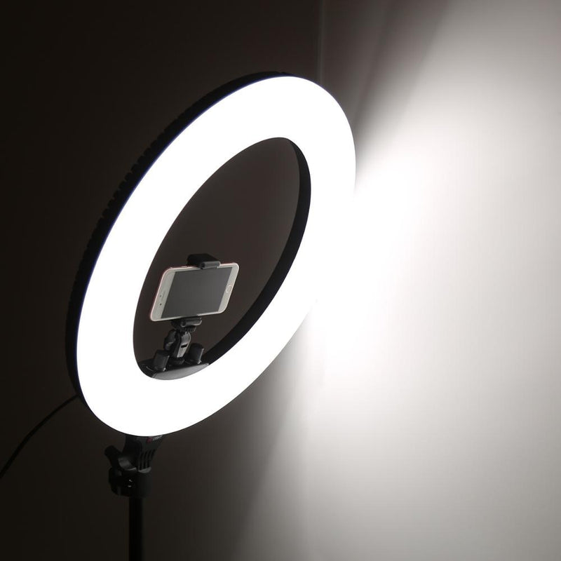 Anillo de luz LED para estudio fotográfico de 18 pulgadas, lámpara para cámara de teléfono, lámpara de anillo de fotografía profesional para TikTok, vídeo de Youtube, maquillaje