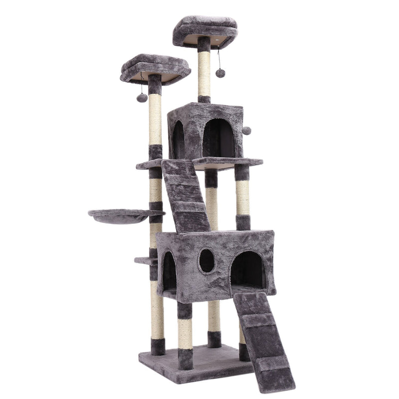 Wood Cat Tree Cats Multi Floor Large Play Tower Sisal Scratching Post Kitten Furniture Activity Centre  Condo Playhouse Dang toy