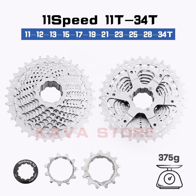 SUNSHINE Road Bike Freewheel 11-25T/28T/32T/34T/36T Bicycle Flywheel 8/9/10/11/12S Speed Cassette Sprocket for Shimano HG K7