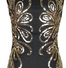Women Vintage 1920s Great Gatsby Dress 20s Flapper Party Formal Dress Sexy O-Neck Sleeveless Beaded Sequin Mesh Mermaid Dress