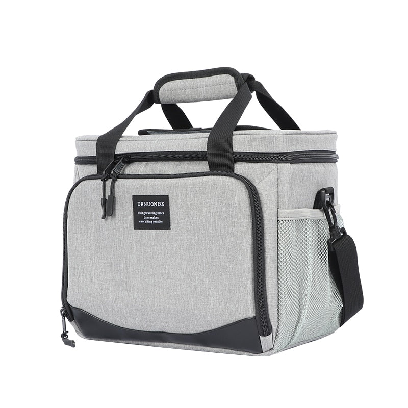 DENUONISS 13L Insulated Thermal Cooler Lunch Box Bag For Work Picnic Bag Car Bolsa Refrigerator Portable Shoulder Bag