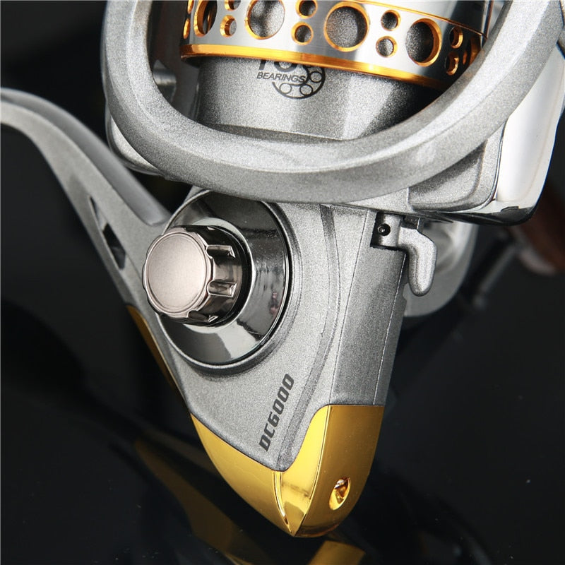 Professional Spinning Fishing Reel 13BB Fishing Coil Wooden Handshake 1000-7000 Series Metal Spining Fishing Reel Wheels