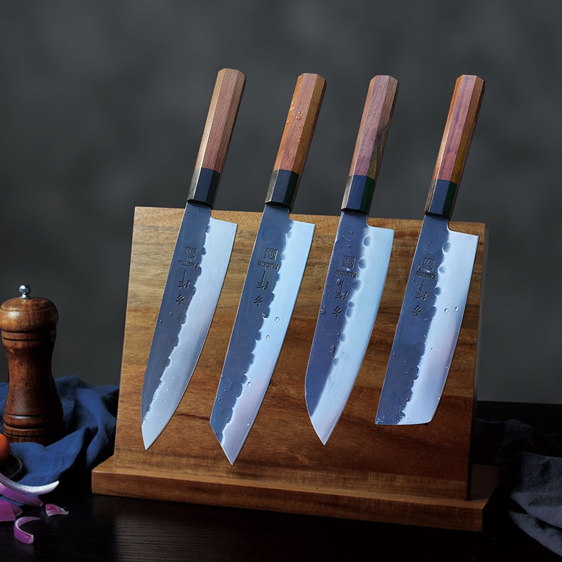 Cuchillos de cocina japoneses FANGZUO, cuchillo de acero inoxidable de alto carbono forjado, cuchillo de cocina afilado Santoku, herramienta para cortar cuchillos de utilidad