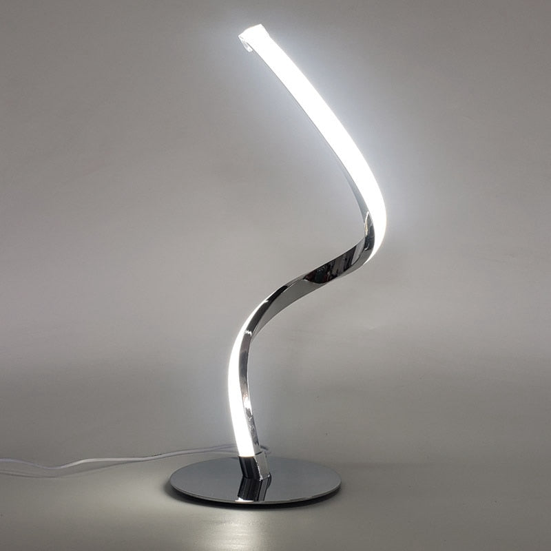 Lámpara de mesa LED en espiral, lámpara de mesita de noche de escritorio, blanco frío, blanco cálido, atenuación táctil, lámpara de escritorio para sala de estar, lectura, decoración del hogar