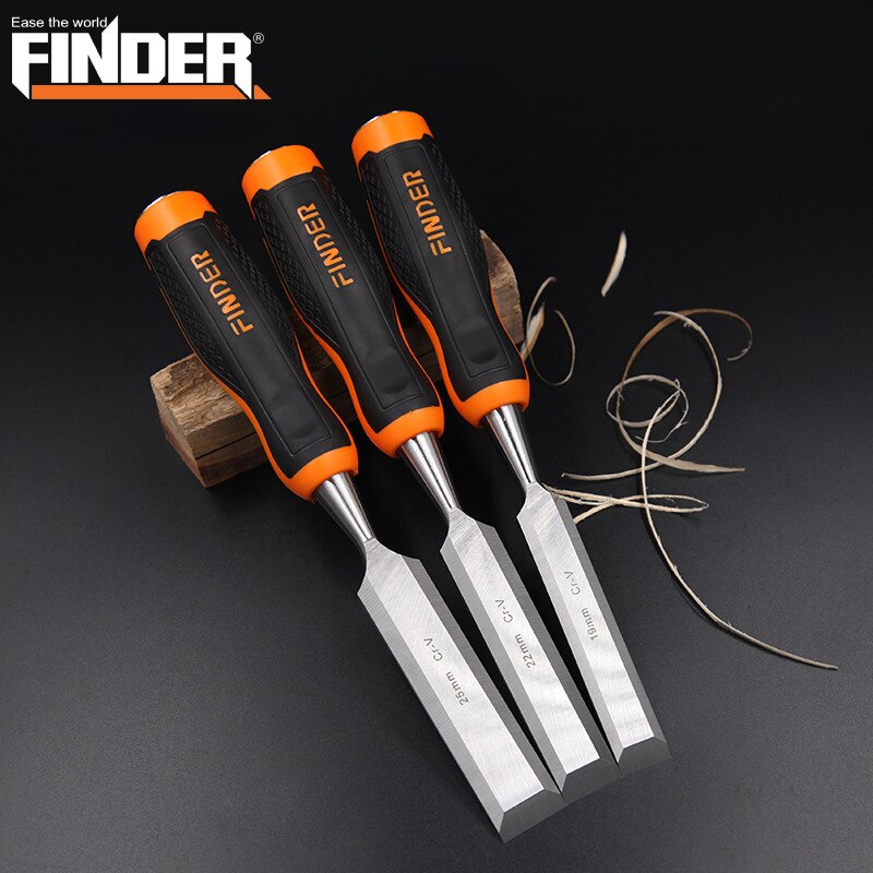 1Piece 6-51mm Carving Chisel Carpenter Tools Knockable TPR Handle Woodworking Chisel CR-V Professional Carving Knife Wood Graver