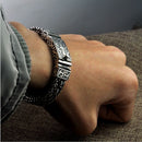 BOCAI Neues echtes massives S925 reines Silberarmband für Herren Persönlichkeit gewebtes Armband Dominanter Retro-Mode-Feiertagsgeschenk