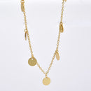 ANDYWEN 925 plata esterlina oro varias monedas colgante encanto gargantilla collar cadena mujeres lujo europeo moda joyería fina