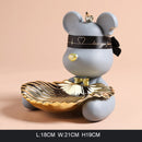 Estatua de oso violento, estatua de oso ordenado con bandeja de Metal, llaves de almacenamiento, dulces, adornos para el hogar Friut, decoración de mesa, decoración de habitación