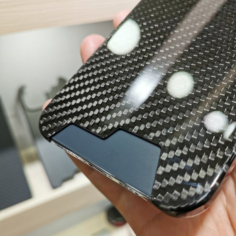 Funda de fibra de carbono para iPhone 12mini 12 Pro Max funda protectora ultrafina, ultraligera y de alta resistencia carcasa dura semicerrada
