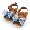 2021 New Soft Sole PU Baby girls Canvas bow First Walkers Shoes Fashion Summer Prewalkers First walker Toddler Moccasins