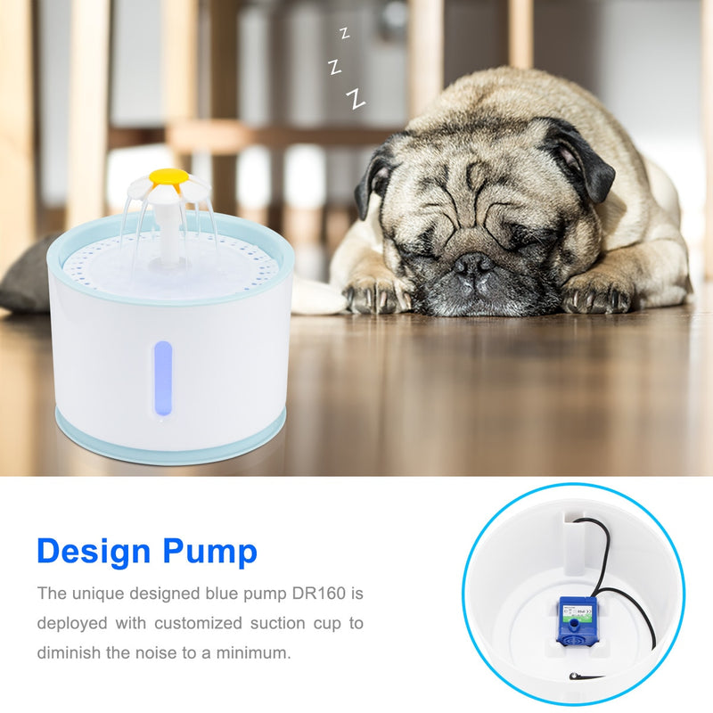 2.4L Automatischer Katzen-Wasserbrunnen LED Electric Mute Water Feeder USB Dog Pet Drinker Bowl Pet Drinking Dispenser For Cat Dog