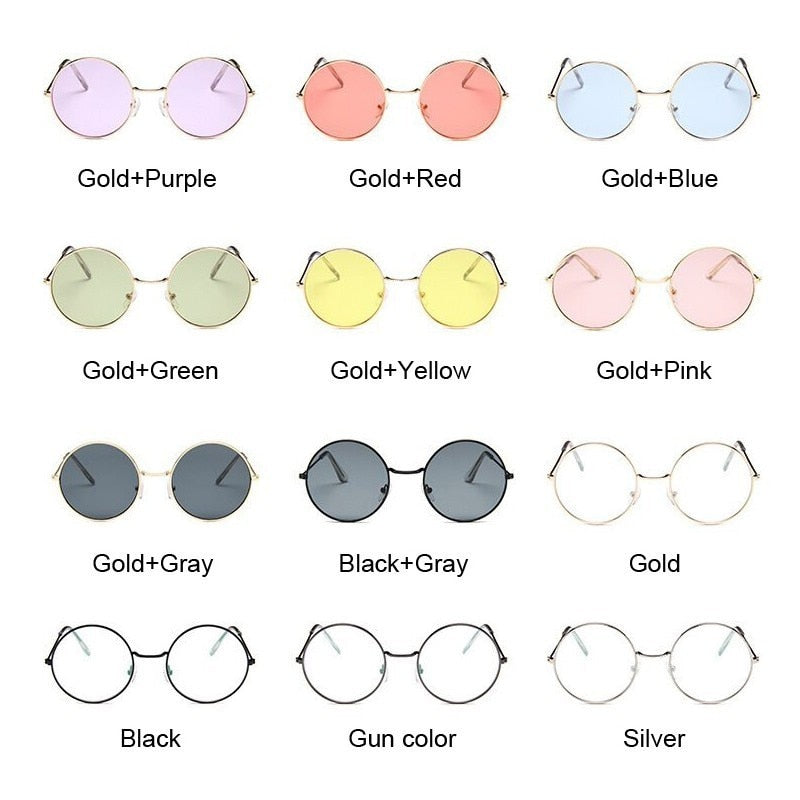 Small Round Sunglasses Women Famous Brand Designer Vintage Sun Glasses Female Retro Personality Metal Eyewear Style