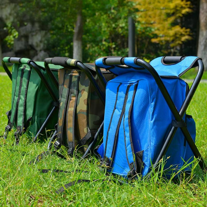 2 in 1 Klappbarer Angelstuhl Tasche Angelrucksack Stuhlhocker Praktisch verschleißfest für Outdoor-Jagd-Kletterausrüstung