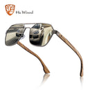 Hu Wood Sonnenbrille Herren Polarisiert Rote Gläser Handgemachte Mode Marke Cool UV400 Hochwertig Autofahren mit Etui Oculos GR8039