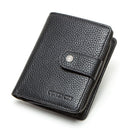 CONTACT'S Genuine Leather RFID Vintage Wallet Men With Coin Pocket Short Wallets Small Zipper Walet With Card Holders Man Purse