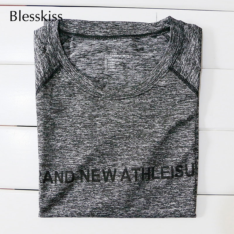 BLESSKISS XXL Sport Shirt Frauen Yoga Top Fitness Tuch Kurzarm Workout T-Shirt Für Damen Neon Running T-Shirt Plus Size