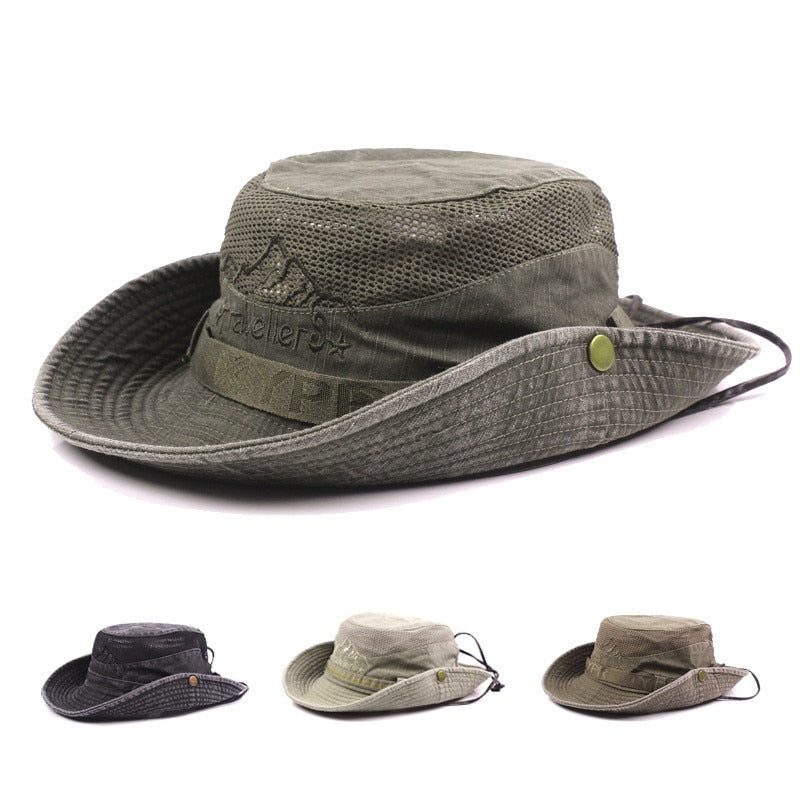 XdanqinX, gorra para hombre adulto, malla de verano, transpirable, Retro, 100%, sombrero de cubo de algodón, sombreros de pesca en la jungla de Panamá, novedad, gorra de playa para papá