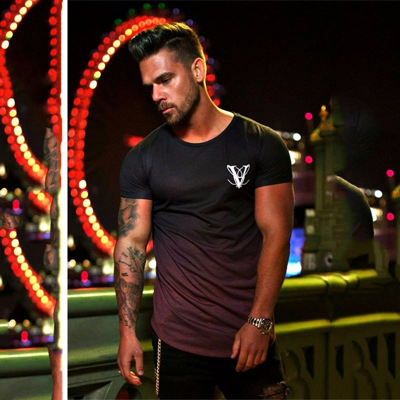 2019 Nueva marca de ropa Gyms Tight Cotton T-shirt Hombres Fitness T-shirt Homme Gyms T Shirt Hombres Fitness Summer Tees Tops