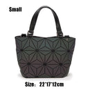 2022 Women Laser Geometry Bag Sequins Mirror Saser Plaid Folding Shoulder Bags Luminous Handbag Diamond Casual Tote Bucket Bag