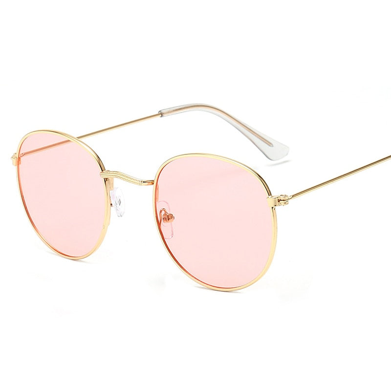 Gafas de sol LeonLion clásicas de aleación redonda para mujer, gafas de sol de diseñador de marca, gafas de sol con montura pequeña, gafas de sol de Metal Vintage para mujer