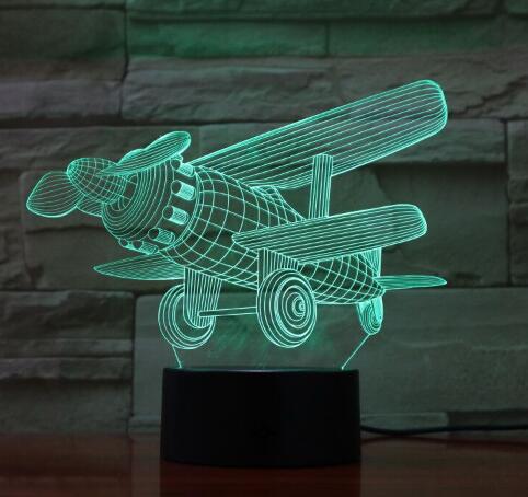 Lámpara de mesa LED de luz 3D con Control remoto táctil, bombilla de ilusión óptica, luz nocturna, 7 colores cambiantes, lámpara de estado de ánimo, lámpara USB
