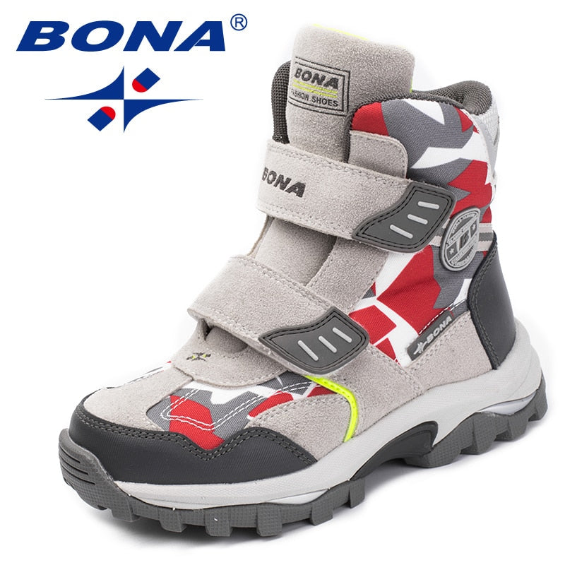 BONA, nuevo estilo Popular, botas para niños, zapatos de invierno con gancho y lazo para niños, botines de punta redonda para niñas, cómodos, rápidos, envío gratis