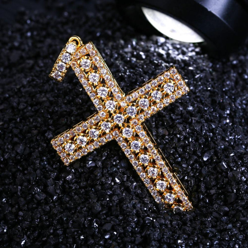 TOPGRILLZ Hip Hop Rock Male Female Jewelry Necklace Gold/Silver Color Iced Out Micro Pave Cubic Zircon Cross Pendant Necklaces