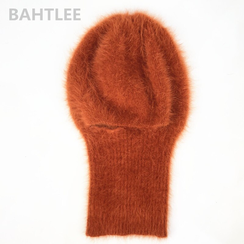 BAHTLEE Winter Ski Mask Balaclava Angora Rabbit Knitted Hat Scarf Neck Warmer For Men Or Women Fleece Cap