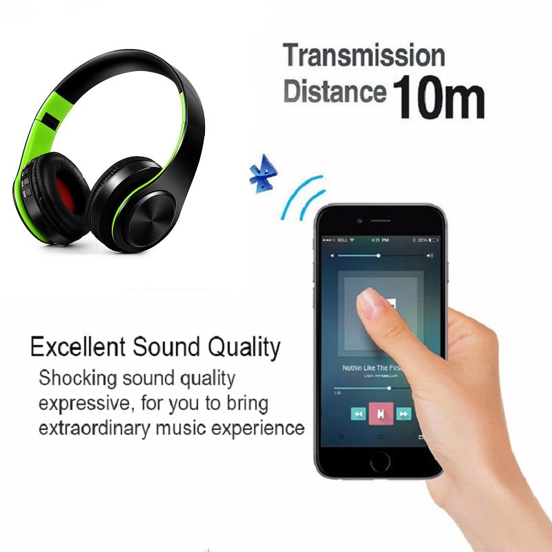 TOPROAD Wireless Bluetooth Headphone Stereo Headset Music Head Over Earphone with Mic for Iphone