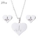 Jisensp Ecg Heartbeat collar amor corazón collares colgantes para mujeres oro Acero inoxidable joyería pendientes Doctor Accesorios
